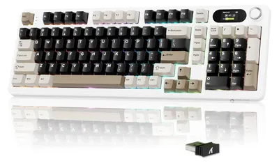 Obrázok produktu pre Herná klávesnica, biela – 96% rozloženie klávesov – mechanická – RGB podsvietenie – kompaktná klávesnica