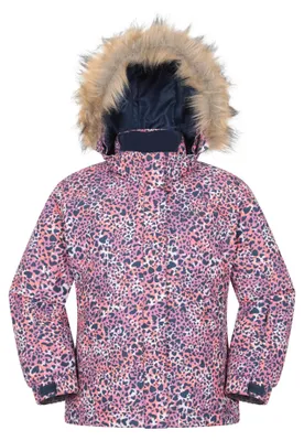 Produktbild von Mountain Warehouse - "Glacial" Skijacke für Kinder, Skifahren, Wasserbeständig, Leo-Muster MW5475 (116) (Pink)