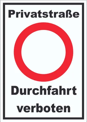 Produktbild von Privatstraße Durchfahrt verboten Aufkleber A5 (148x210mm)