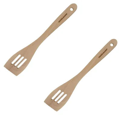 Image de Set de 2 ustensiles de cuisine spatule en bois Fackelmann Nature