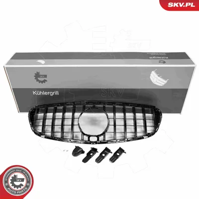 Produktbild von ESEN SKV 66SKV546 Kühlergrill Frontgrill passend für MERCEDES-BENZ E-Klasse Limousine (W212) Schwarz Glänzend
