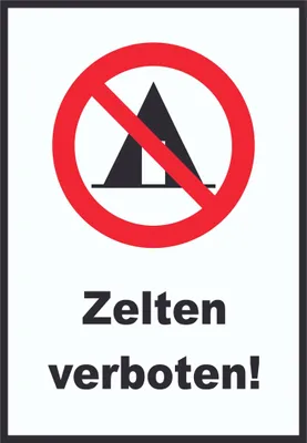 Produktbild von Zelten verboten Schild A5 (148x210mm)