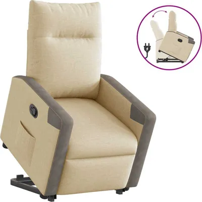 Image de Fauteuil inclinable Crème Tissu