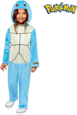 Pokemon Kostüm Shiggy für Kinder3-10 Jahre blau Filmheld Tier Fasching Karneval Mottoparty Lizenzkostüm Manga Comic Serie Kinderfasching