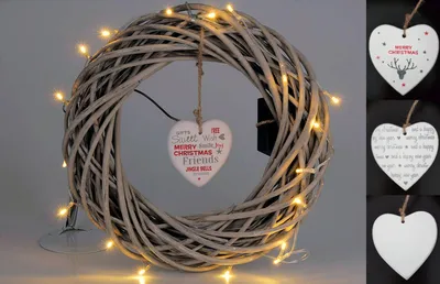 Image de Couronne de l'Avent 36cm 20 LEDS WW Avent Noël Merry Christmas Illumination