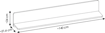 Produktbild von Wandregal 140 cm in schwarz matt NOLA-129