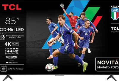 Immagine prodotto di TCL Serie C69K Smart TV QD-MiniLED 4K 85" 85C69K, 144Hz, audio Onkyo 2.1, Dolby Vision IQ & Atmos, Google TV