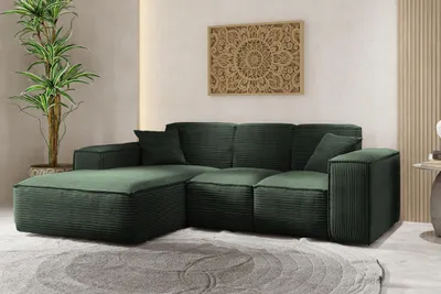 Zdjęcie produktu dla Sofa w kształcie L SIENA narożnik tkanina Poso zielony lewy