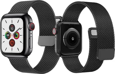Obrázok produktu pre Remienok pre Apple Watch 3/4/5/6/7/8/9/SE, nerezová oceľ, 42/44 mm, čierny