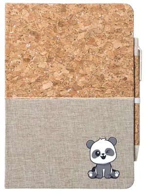 Produktbild von Huuraa Notizbuch A5 Panda Comic 80 Blatt inkl. Kugelschreiber Tagebuch Geschenkidee
