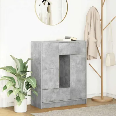 Zdjęcie produktu dla vidaXL Kredens z szufladami i drzwiczkami betonowy szary 73x31x90 cm