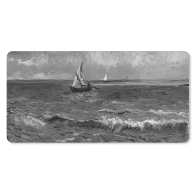 Produktbild von MuchoWow® Mauspad Mousepad Meereslandschaft bei Les Saintes-Maries-de-la-Mer - Vincent van Gogh - Schwarz und weiß 60x30 cm - Mousepads - Maus Mat - Pad - Mausunterlage - Nachhaltig