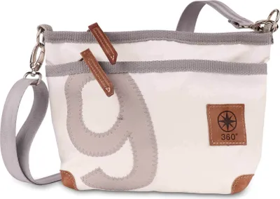 Produktbild von Schultertasche Deern Lütt, recyceltes Segeltuch, Weiß Grau