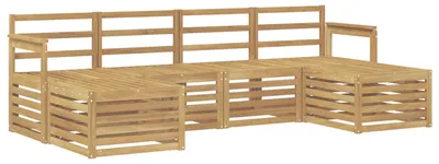 Produktbild von vidaXL Outdoor-Sofagarnitur 5 pcs Weiß 249 x 122,5 x 73 cm