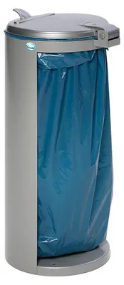 Produktbild von Kompakter Abfallsammler junior mit Deckel | 35cm Einfüllöffnung | HxBxT 90x45x45cm | Stahl | Silber