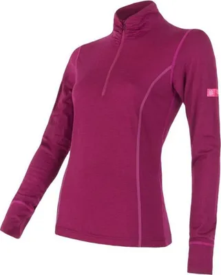 Produktbild von T-shirt Sensor Merino Active Stand-up Zip Damen lang lilla größe L 12110030-02