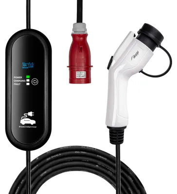 Zdjęcie produktu dla Kabel do samochodów elektrycznych AK-EC-24, złącze CEE 5-pin / GB/T, wyświetlacz LCD, 3-fazowy, 32A, 22kW, długość 5m