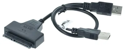 Produktbild von vhbw SATA zu USB Adapter, Anschlusskabel für 2'5" HDD Festplatten - Festplattenkabel, Plug & Play Fähig, Schwarz