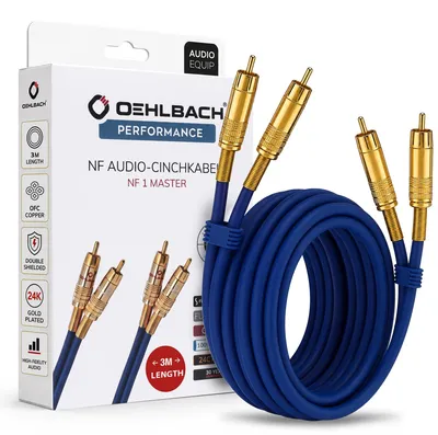 Obrázok produktu pre OEHLBACH 2036, 2 x RCA, Samec, 2 x RCA, Samec, 3 m, Modrá