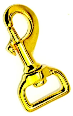 Produktbild von Bolzenkarabiner aus Messing (78 x 39 mm - für 25 mm Gurtband) für Hundeleine und Schlüsselanhänger