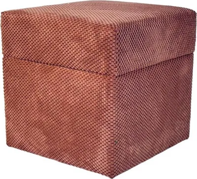Zdjęcie produktu dla Pufa welurowa ZEFIR DOT 40x40 cm kwadratowa z pojemnikiem pufa tapicerowana otwierana do salonu różowa