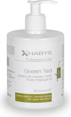 Obrázek produktu pro Habys Masážní olej se zeleným čajem | pro suchou a citlivou pokožku | s extraktem ze zeleného čaje - ideální pro masáž, péči a relaxaci | 450 ml