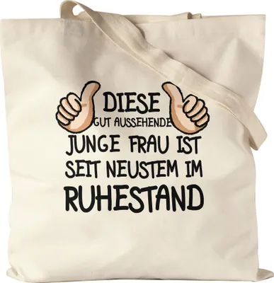 Produktbild von Rentnerin Jutebeutel Stoffbeutel Canvas Rente Lustig Spruch Ruhestand Rentner Pension
