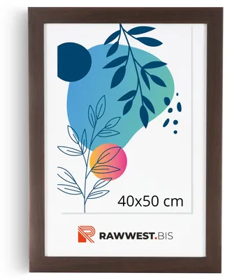 Image de RAWWEST.BIS : Cadre photo en bois, dimensions 40x50 cm, avec protection en plexiglas, pour affiches et photos, couleur marron