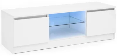Productafbeelding van TV meubel - TV kast - led verlichting - 120 cm breed - wit