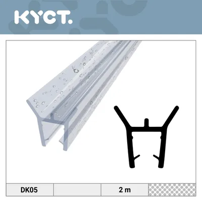 Zdjęcie produktu dla Uszczelka prysznicowa do szkła o grubości 4–5 mm, 10 x 2 m – zamienna uszczelka z PVC, uszczelka do drzwi prysznicowych, uszczelka do kabiny prysznicowej DK05