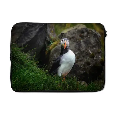 Produktbild von MuchoWow® Laptop Hülle 13 Zoll Papageientaucher auf einer Insel Laptoptasche - Laptophülle - Sleeve - Rundumschutz