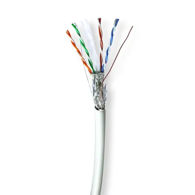 Produktbild von Nedis CAT6 Netzwerkkabel Rolle - Solid - S/FTP - Reines Kupfer - 100 m - Innen - Rund - LSZH - Grau - Pull Box - ausziehbar