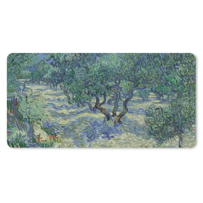 Produktbild von MuchoWow® Schreibtischunterlage Der Olivenhain - Vincent van Gogh 80x40 cm - XXL Mauspad - Gaming Mauspad