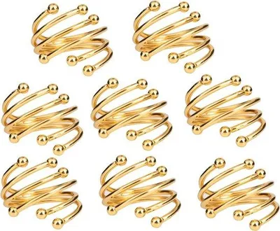 Produktbild von Famanu Serviettenringe Metall 8er Set - Gold