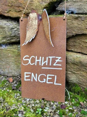 Produktbild von Edelrost Schild Schutzengel, mit Flügel