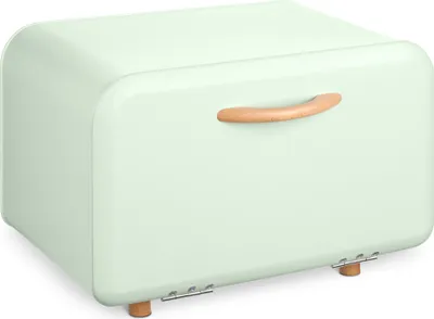 Produktbild von Navaris Brotkasten Brotaufbewahrung Brotbox mit Frontöffnung - Behälter zur Aufbewahrung von Brot - Brotdose Brotkorb Brotbehälter aus Metall - Mint