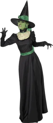 Produktbild von Hexenkostüm Kostüm Grün Hexe für Damen Kostüm Halloween Damenkostüm Halloweenkostüm Gr. 36/38 (S), 40/42 (M), 44/46 (L), Größe:S