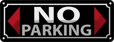 Zdjęcie produktu dla vianmo Blaszany znak 10x27 cm No Parking Parken Parkplatz