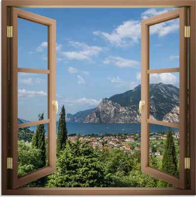 Produktbild von ARTland Glasbild Wundervoller Blick über den Gardasee Größe: 50x50 cm