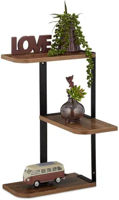 Image de Bureau peu encombrant - Marron et noir - MDF et métal