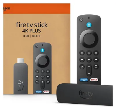 Produktbild von Amazon Fire TV Stick 4K Plus, mit Unterstützung für Wi-Fi 6 sowie Streaming in Dolby Vision/Atmos und HDR10+, 4K Ultra HD, Fire OS, 3840 x 2160 Pixel, 720p, 1080p, 2160p, 1,7 GHz, 60 fps