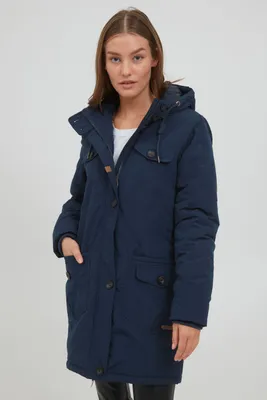 Produktbild von OXMO OXTala Damen Wintermantel Parka Mantel gefüttert mit hochabschließendem Kragen
