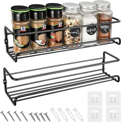 Produktbild von Wandkräuterregal schwarz Metall 2-teilig