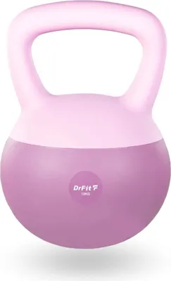 Zdjęcie produktu dla DrFit Kettlebell odważnik kulowy z piaskiem do ćwiczeń siłowych fioletowy 12kg