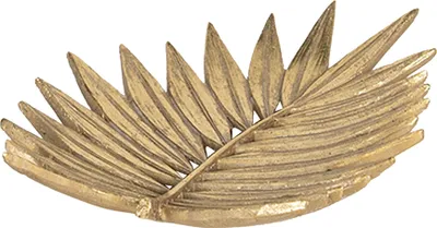 Produktbild von Clayre & Eef Dekoration Schale 18x15x3 cm Goldfarbig Kunststoff Blatt