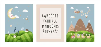 Zdjęcie produktu dla Plakaty na ścianę dla dzieci Bajkowa kraina Ozdoba do pokoju 3x 30x40