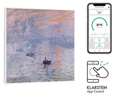 Obrázek produktu pro Klarstein Wonderwall Air Art Smart, infračervený ohřívač, 60 x 60 cm, 350 W, východ slunce