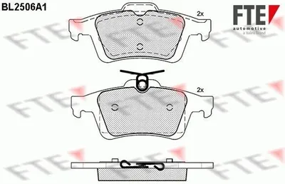Produktbild von FTE 9010769 Bremsbeläge Satz Hinten Bremsklötze für FORD FOCUS III Turnier Kuga Mk2 (DM2) Focus II Schrägheck (DA, HCP, DP) Focus II Kombi FOCUS III