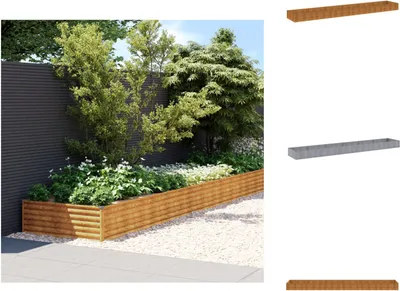 Imagen del producto de vidaXL: Jardín elevado de 579x100x36 cm, acero corten - Macetas y jardineras