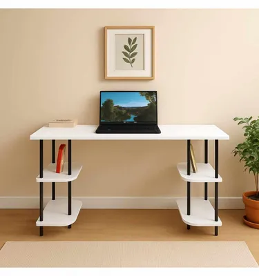 Obrázok produktu pre Skye Decor, kvalitný písací stôl (3 časti) – dub sýtej farby, 120 cm, 100% melamín